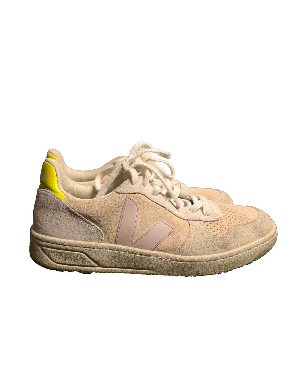 Veja V-10 Sneakers Women Size 10 EU 41 White Beige Suede